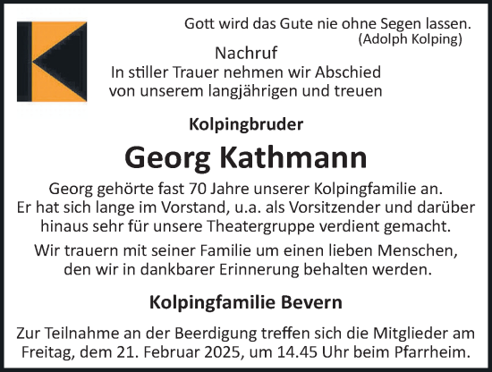 Anzeige von Georg Kathmann von OM-Medien