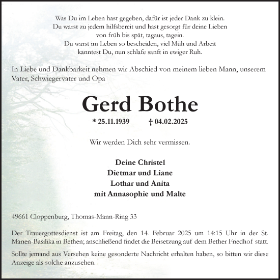Anzeige von Gerd Bothe von OM-Medien