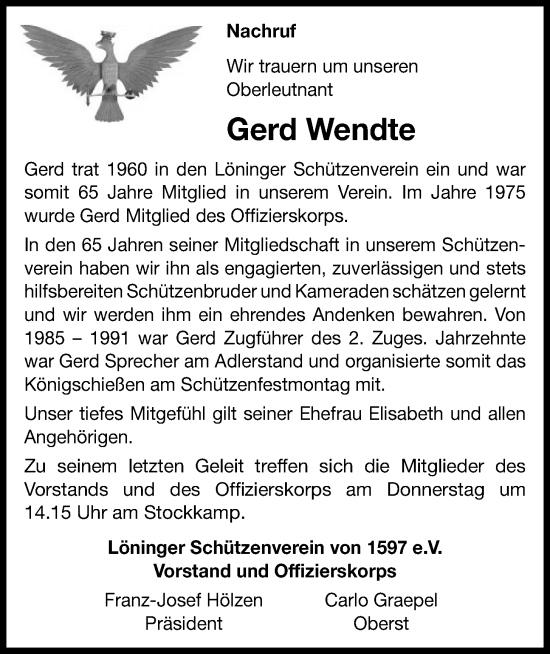 Anzeige von Gerd Wendte von OM-Medien