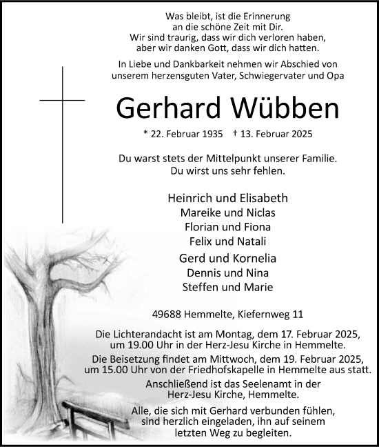 Anzeige von Gerhard Wübben von OM-Medien