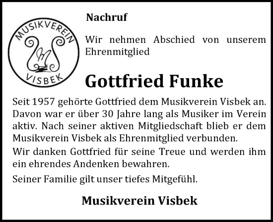 Anzeige von Gottfried Funke von OM-Medien