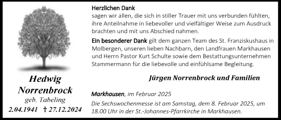 Anzeige von Hedwig Norrenbrock von OM-Medien