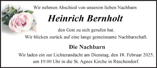 Anzeige von Heinrich Bernholt von OM-Medien