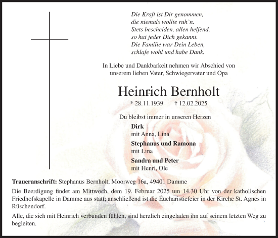 Anzeige von Heinrich Bernholt von OM-Medien