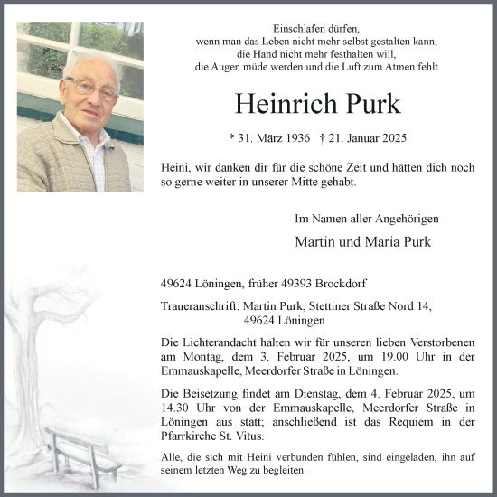Anzeige von Heinrich Purk von OM-Medien
