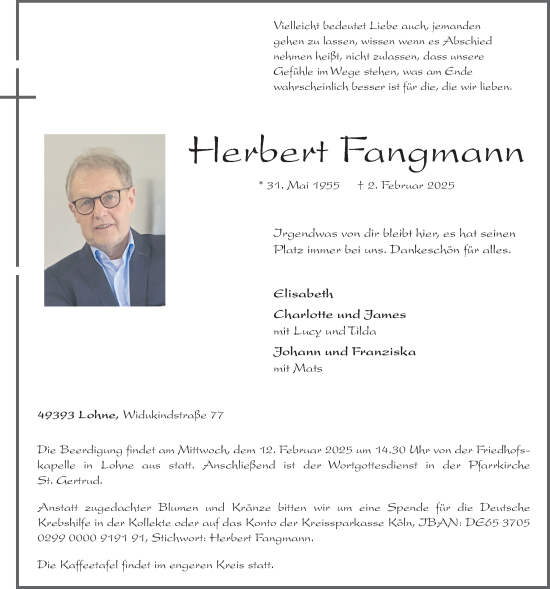 Anzeige von Herbert Fangmann von OM-Medien