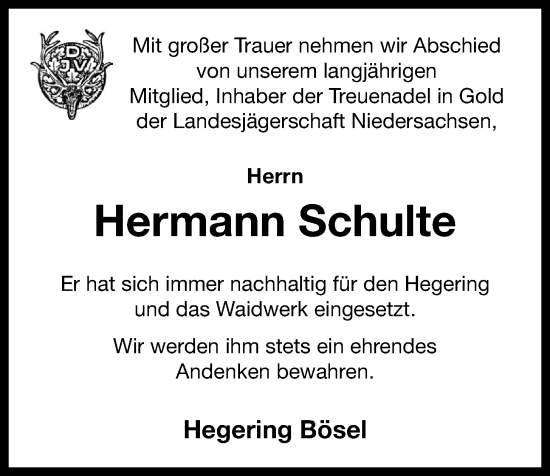 Anzeige von Hermann Schulte von OM-Medien