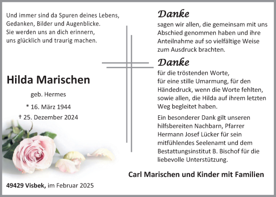 Anzeige von Hilda Marischen von OM-Medien