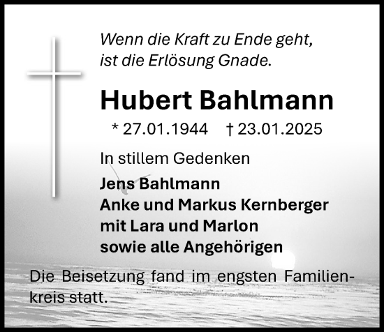 Anzeige von Hubert Bahlmann von OM-Medien