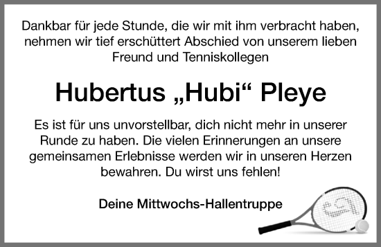 Anzeige von Hubertus Pleye von OM-Medien