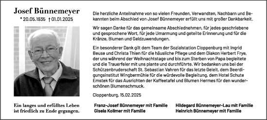 Anzeige von Josef Bünnemeyer von OM-Medien