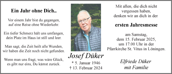 Anzeige von Josef Düker von OM-Medien