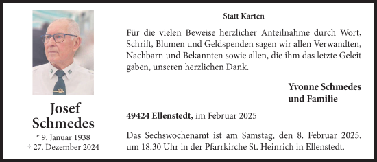 Anzeige von Josef Schmedes von OM-Medien