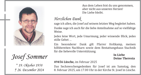 Anzeige von Josef Sommer von OM-Medien