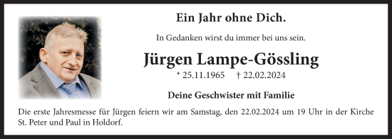 Anzeige von Jürgen Lampe-Gössling von OM-Medien