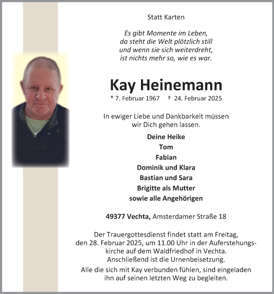 Anzeige von Kay Heinemann von OM-Medien