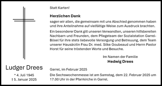 Anzeige von Ludger Drees von OM-Medien