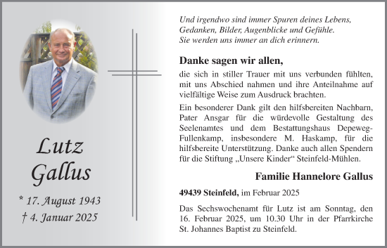 Anzeige von Lutz Gallus von OM-Medien