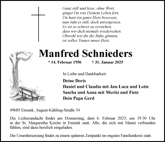 Anzeige von Manfred Schnieders von OM-Medien