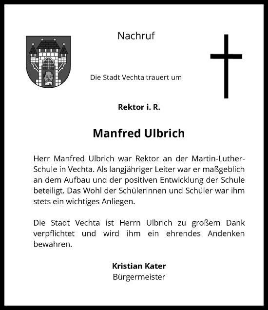 Anzeige von Manfred Ulbrich von OM-Medien