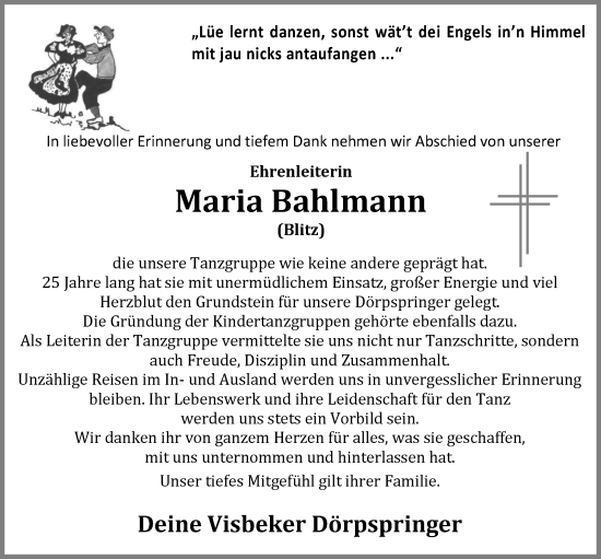 Anzeige von Maria Bahlmann von OM-Medien