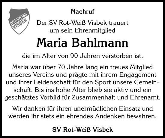 Anzeige von Maria Bahlmann von OM-Medien