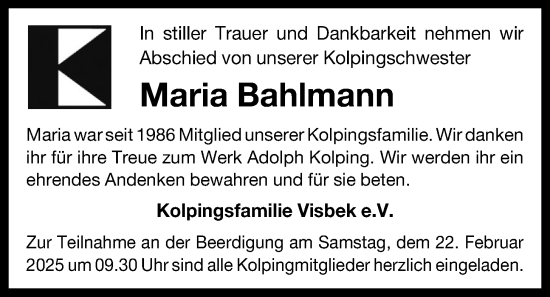 Anzeige von Maria Bahlmann von OM-Medien