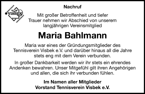 Anzeige von Maria Bahlmann von OM-Medien