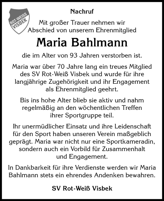 Anzeige von Maria Bahlmann von OM-Medien