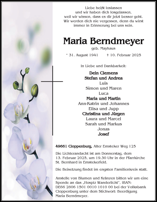 Anzeige von Maria Berndmeyer von OM-Medien