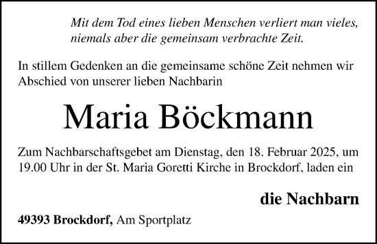 Anzeige von Maria Böckmann von OM-Medien