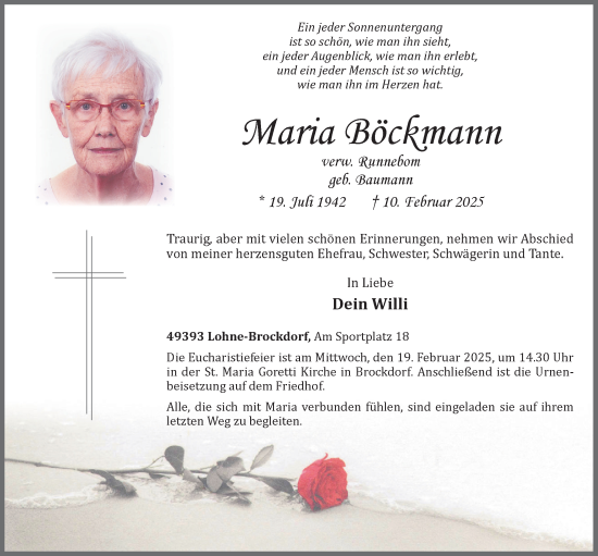Anzeige von Maria Böckmann von OM-Medien