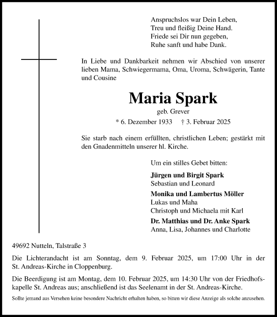 Anzeige von Maria Spark von OM-Medien