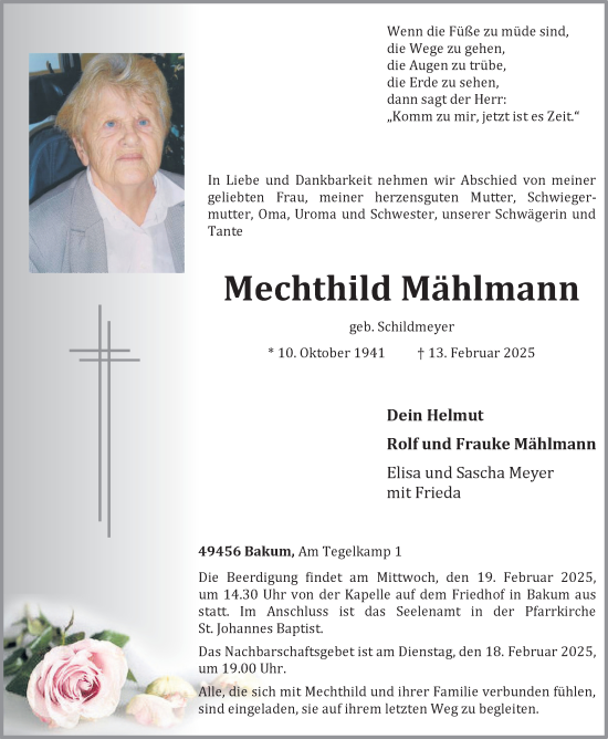 Anzeige von Mechthild Mählmann von OM-Medien