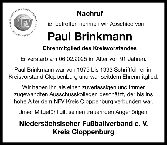 Anzeige von Paul Brinkmann von OM-Medien