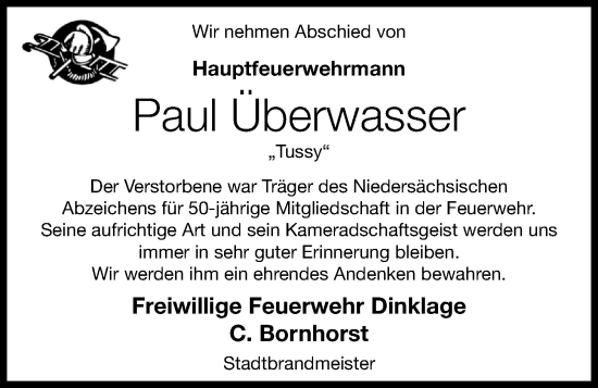 Anzeige von Paul Überwasser von OM-Medien