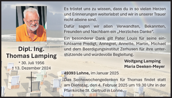 Anzeige von Thomas Lamping von OM-Medien