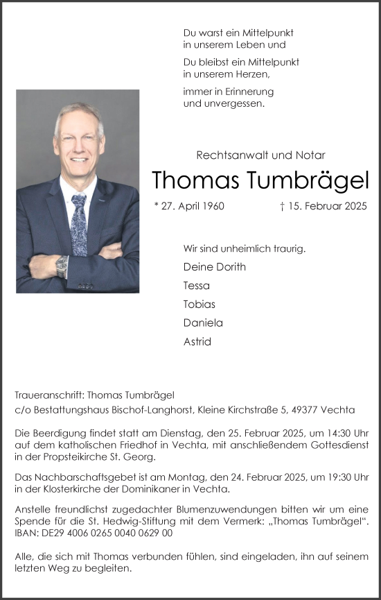 Anzeige von Thomas Tumbrägel von OM-Medien
