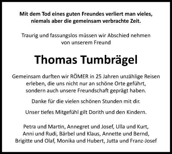 Anzeige von Thomas Tumbrägel von OM-Medien