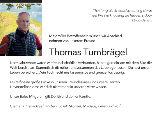 Anzeige von Thomas Tumbrägel von OM-Medien