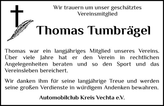 Anzeige von Thomas Tumbrägel von OM-Medien
