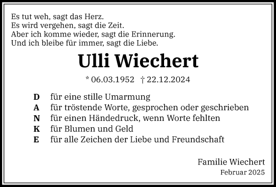Anzeige von Ulli Wiechert von OM-Medien