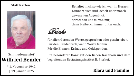 Anzeige von Wilfried Bender von OM-Medien