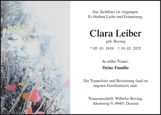 Anzeige von Clara Leiber  von OM Medien