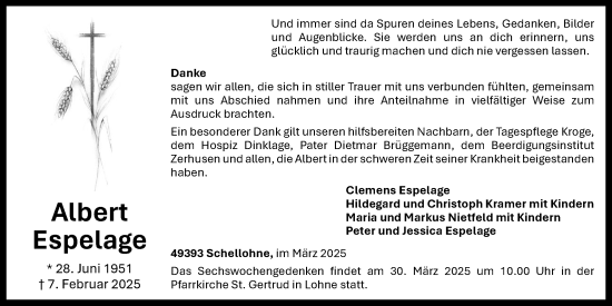 Anzeige von Albert Espelage von OM-Medien