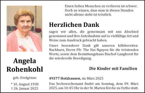 Anzeige von Angela Rohenkohl von OM-Medien