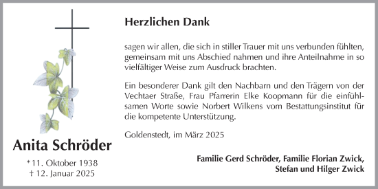 Anzeige von Anita Schröder von OM-Medien