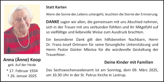 Anzeige von Anna Koop von OM-Medien