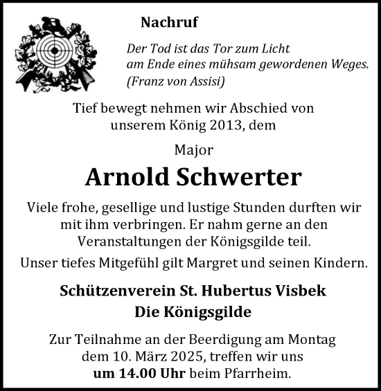 Anzeige von Arnold Schwerter von OM-Medien