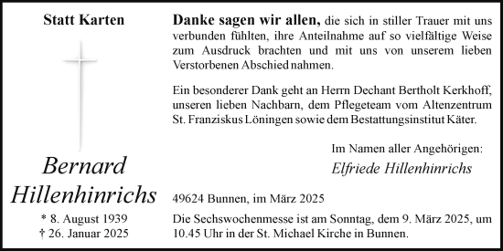 Anzeige von Bernard Hillenhinrichs von OM-Medien